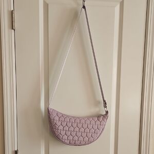 Sophisticated Purple Shoulder Bag with Monogram Design